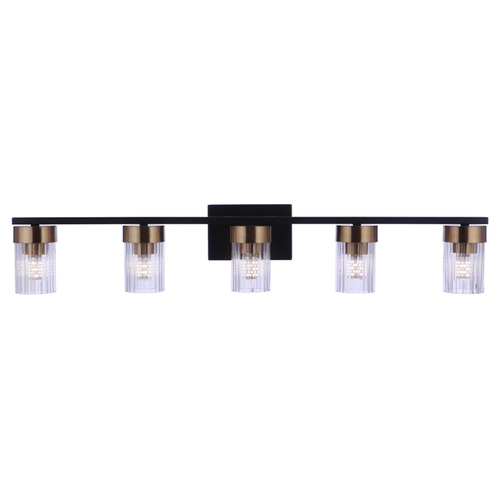 Craftmade Lighting Bond Street Flat Black & Satin Brass Bathroom Light