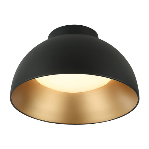 Matteo Lighting Zenith Matte Black & Gold LED Flushmount Light