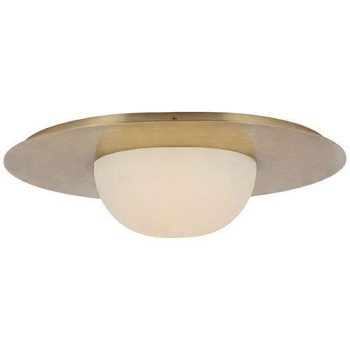 Melange Large Floating Disc Pendant Hand-Rubbed Antique Brass Alabaster