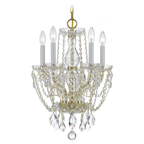 Crystorama Lighting Traditional Crystal Polished Brass Crystal Chandelier
