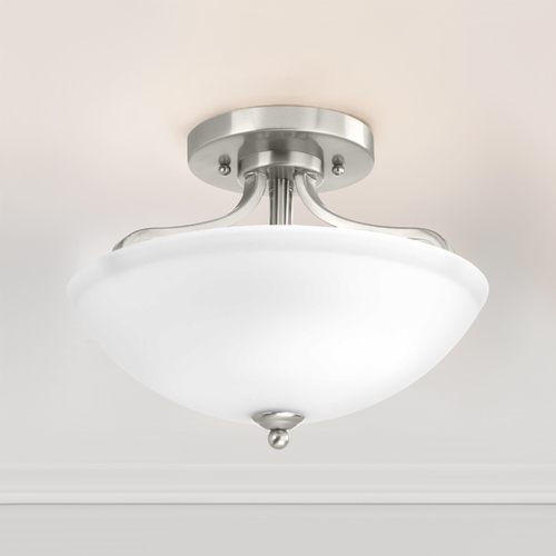 Progress Lighting Laird Brushed Nickel 2-Light Semi-Flush Mount by Progress Lighting P350057-009