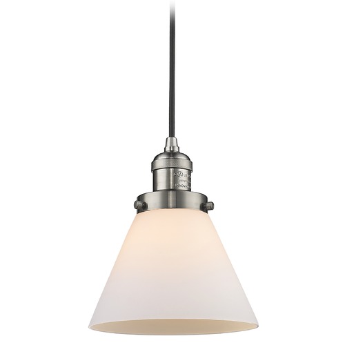 Large Cone Brushed Satin Nickel Mini Pendant by Innovations Lighting