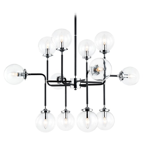 Particles Black & Chrome Pendant by Matteo Lighting