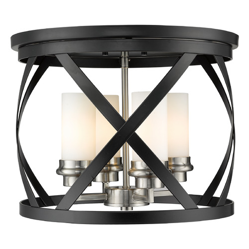 Z-Lite Malcalester Matte Black & Brushed Nickel Flush Mount by Z-Lite 481F16-MB-BN