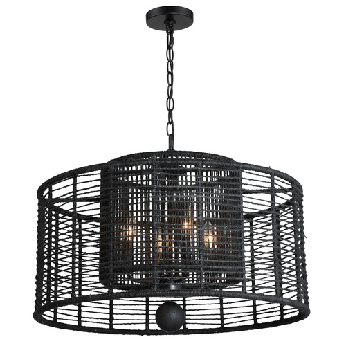 Jayna 25-Inch Pendant in Matte Black by Crystorama Lighting