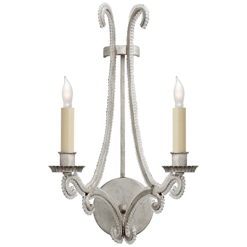 Visual Comfort Signature Collection E.F. Chapman Oslo Sconce in Silver Leaf by Visual Comfort Signature CHD2550BSLCG