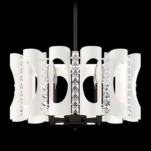 Schonbek Worldwide Lighting Twilight White Pendant Light with Drum Shade