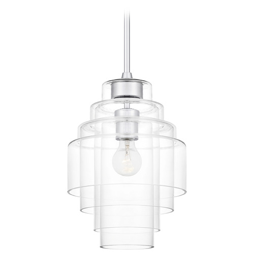 Quoizel Lighting Quoizel Piccolo Pendant Polished Chrome Pendant Light with Cylindrical Shade