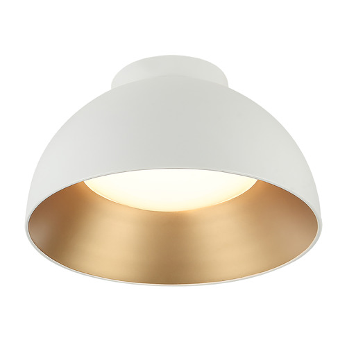 Matteo Lighting Zenith Matte White & Gold LED Flushmount Light