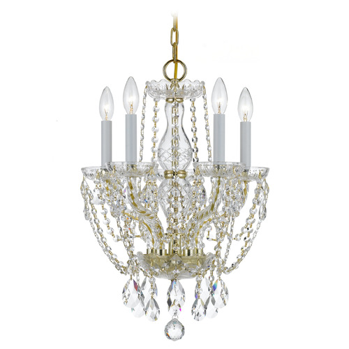 Crystorama Lighting Traditional Crystal Polished Brass Crystal Chandelier
