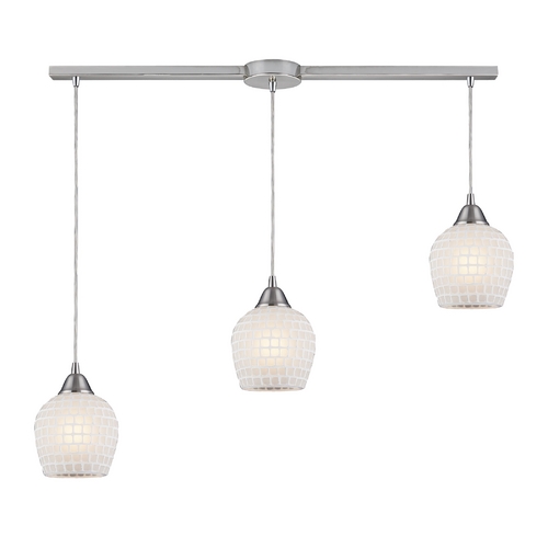 Elk Lighting Modern Multi-Light Pendant Light with White Glass and 3-Lights 528-3L-WHT