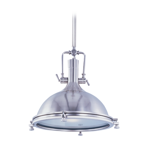 Maxim Lighting Maxim Lighting Hi-Bay Satin Nickel Pendant Light with Bowl / Dome Shade 25109FTSN