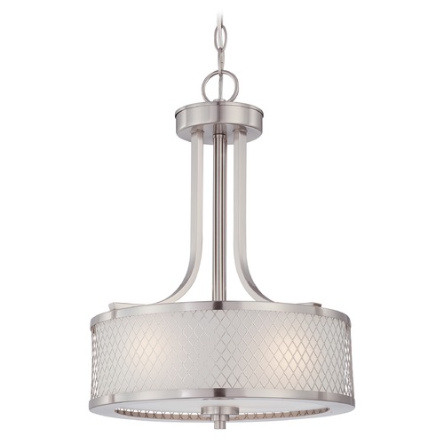 Modern Drum Pendant in Brushed Nickel by Nuvo Lighting