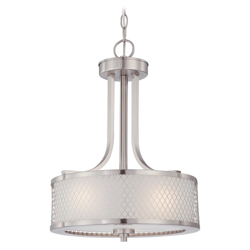 Nuvo Lighting Modern Drum Pendant in Brushed Nickel by Nuvo Lighting 60/4686