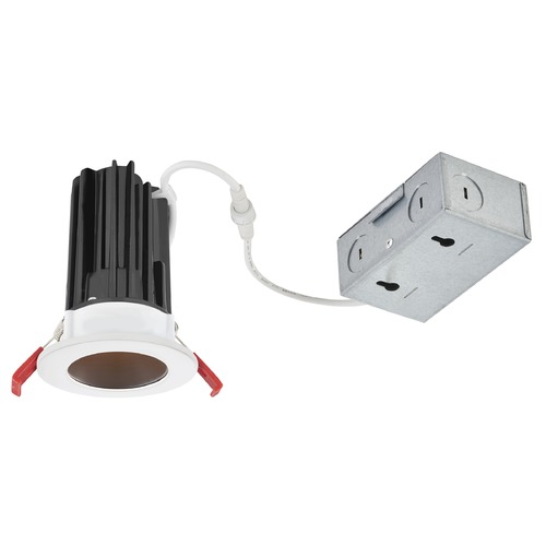 2'' LED Canless 15W White/Bronze Recessed Downlight 2700K 38Deg IC Rated By Recesso