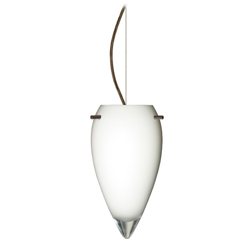 Besa Lighting Besa Lighting Juli Bronze LED Mini-Pendant Light with Teardrop Shade 1KX-412506-LED-BR