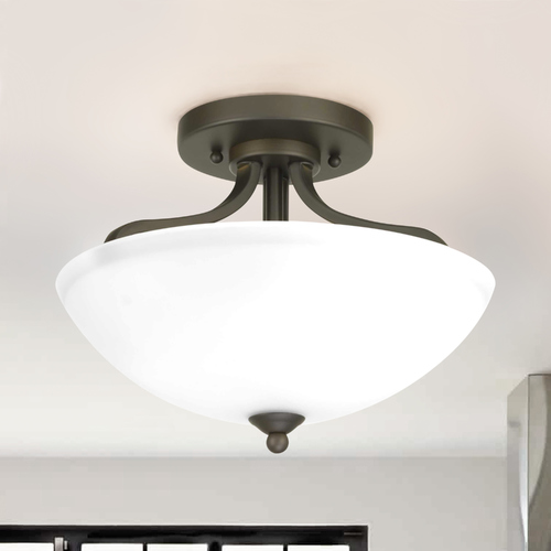 Progress Lighting Laird Antique Bronze 2-Light Semi-Flush Mount by Progress Lighting P350057-020