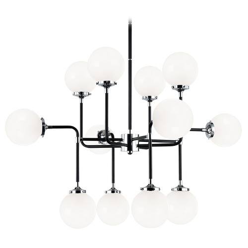Particles Black & Chrome Pendant by Matteo Lighting