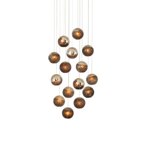 Pathos 15-Light Multi-Light Pendant in Silver & Gold by Currey & Co