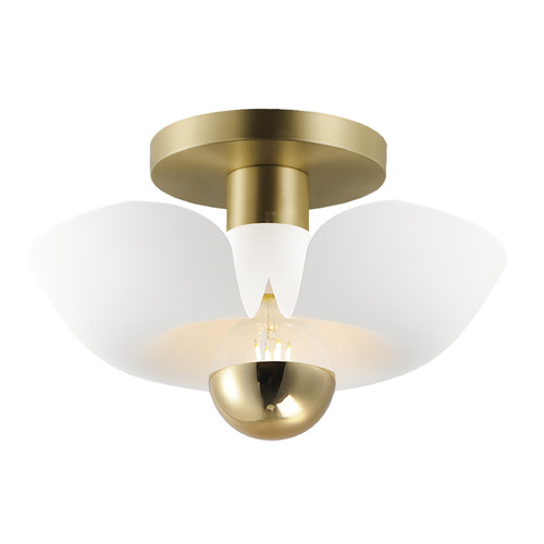 Maxim Lighting Poppy White & Satin Brass LED Flush Mount by Maxim Lighting 11390WTSBR