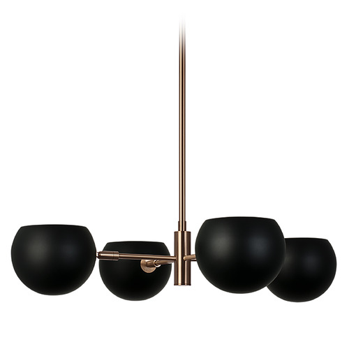 Matteo Lighting Orb Matte Black & Aged Gold Chandelier