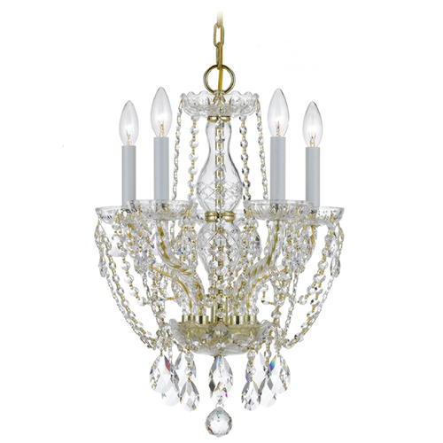 Crystorama Lighting Traditional Crystal Polished Brass Crystal Chandelier