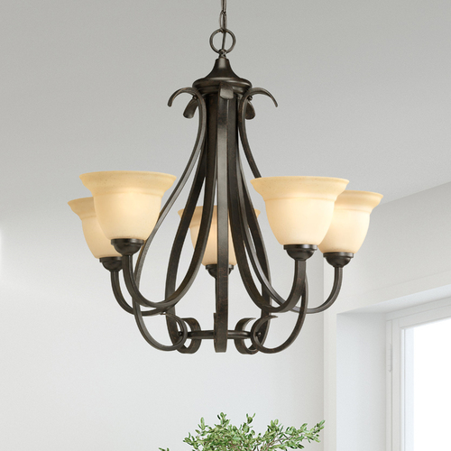 Progress Lighting Torino 26-Inch Chandelier in Forged Bronze by Progress Lighting P4416-77