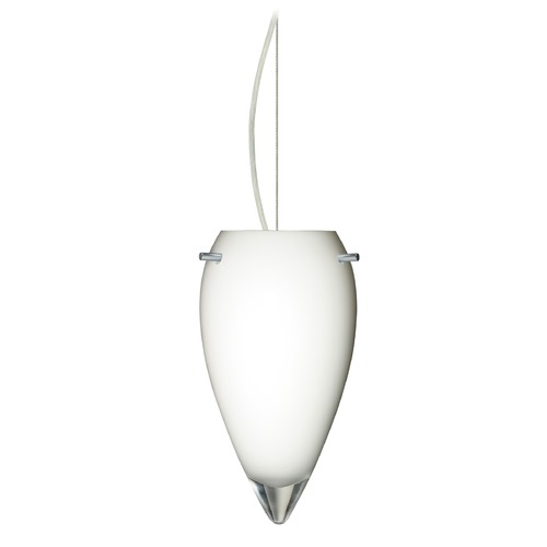 Besa Lighting Besa Lighting Juli Satin Nickel LED Mini-Pendant Light with Teardrop Shade 1KX-412506-LED-SN