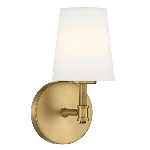 9.5-Inch High Wall Sconce in Natural Brass by Meridian