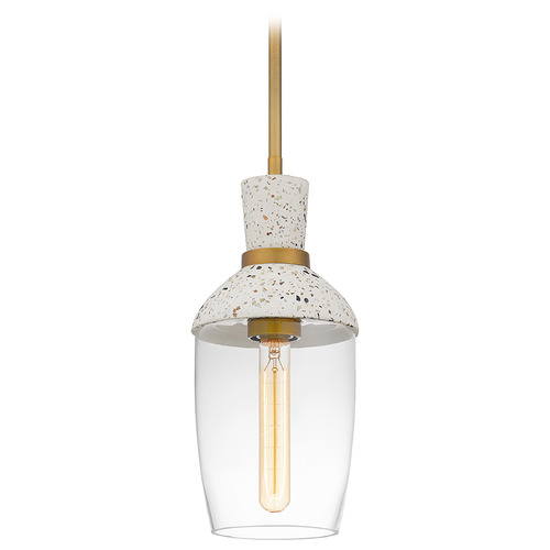 Quoizel Lighting Quoizel Piccolo Pendant Aged Brass Mini-Pendant Light with Cylindrical Shade