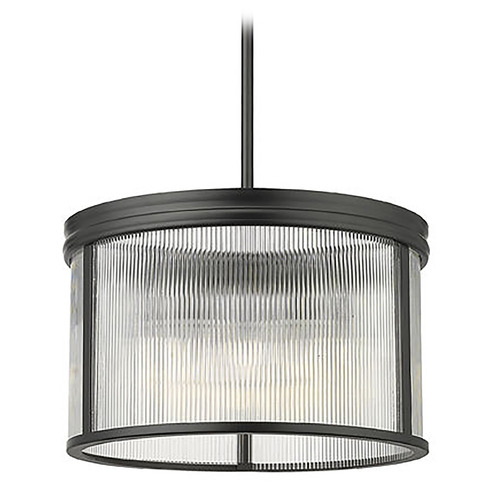 Z-Lite Carnaby Matte Black Pendant Light with Drum Shade
