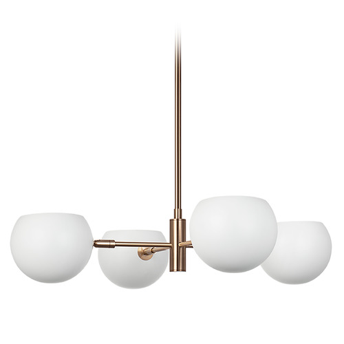 Matteo Lighting Orb Matte White & Aged Gold Chandelier
