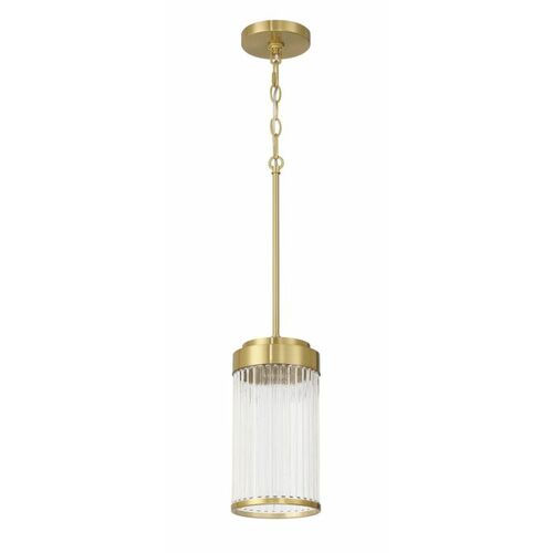 Craftmade Lighting Whittley Satin Brass Mini-Pendant Light with Cylindrical Shade