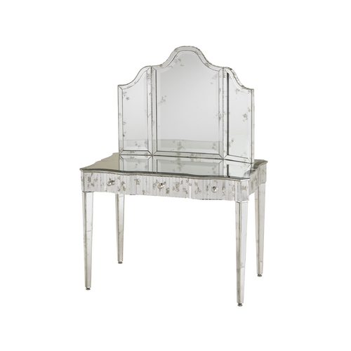 Currey and Company Lighting Sofa Table in Granello Silver Leaf / Light Finish 4004