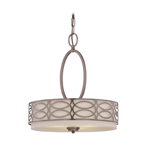 Modern Drum Pendant in Hazel Bronze by Nuvo Lighting