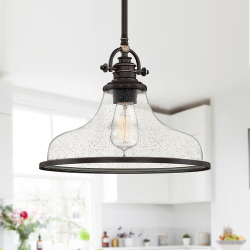 Grant 13.50-Inch Pendant in Palladian Bronze by Quoizel Lighting