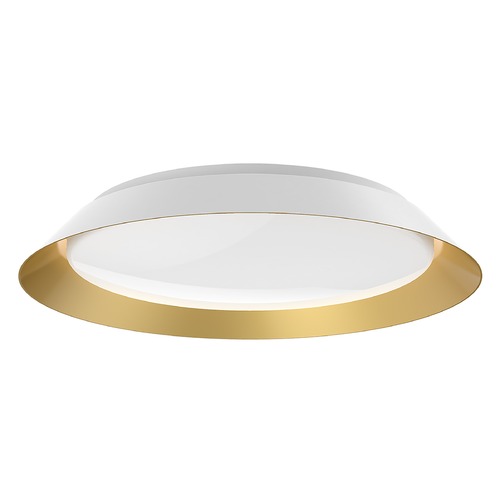 Kuzco Lighting Jasper 19-Inch LED Flush Mount in White with Gold Interior by Kuzco Lighting FM43419-WH/GD