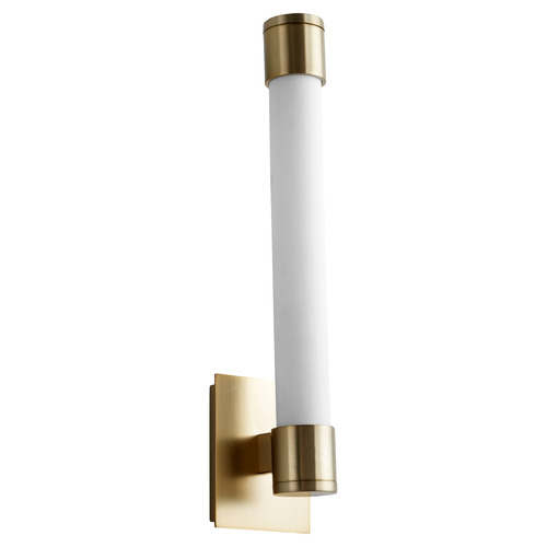 Zenith LED Acrylic Wall Sconce in Aged Brass by Oxygen Lighting