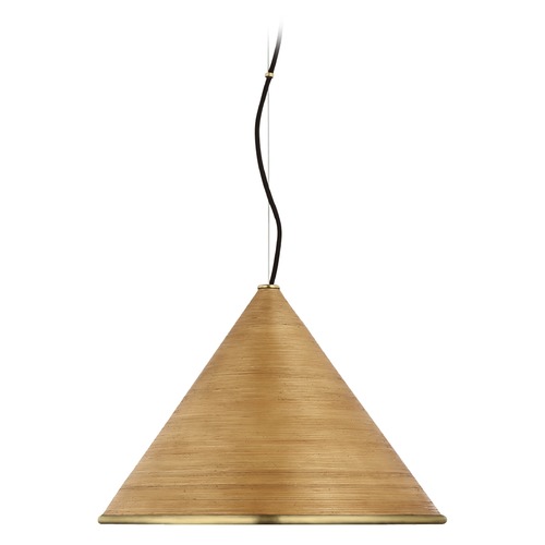 Visual Comfort Signature Collection Suzanne Kasler Reine Large Pendant in Antique Brass by Visual Comfort Signature SK5558HABDRT