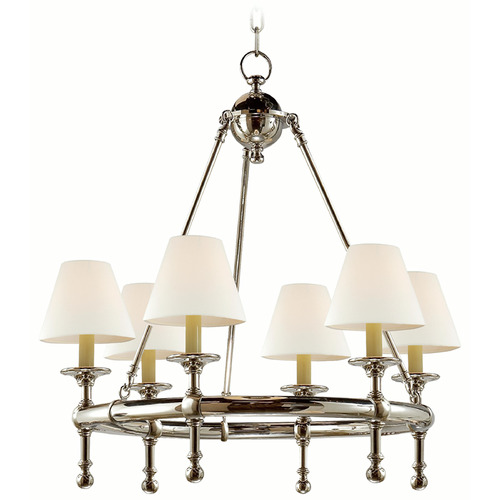 Visual Comfort Signature Collection Chapman & Myers Classic Polished Nickel Chandelier