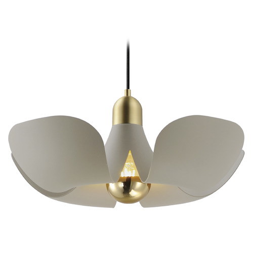 Maxim Lighting Poppy Storm Grey & Satin Brass LED Pendant by Maxim Lighting 11394SGSBR