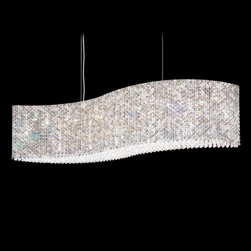 Schonbek Worldwide Lighting Refrax Polished Stainless Steel Island Light with Abstract Shade