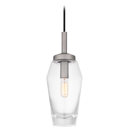 Quoizel Lighting Quoizel Piccolo Pendant Antique Nickel Mini-Pendant Light with Abstract Shade
