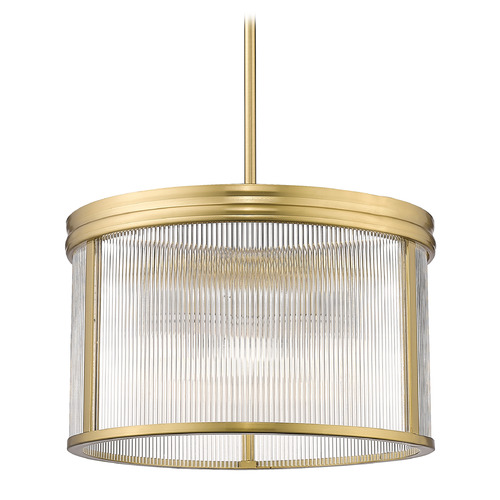 Z-Lite Z-Lite Carnaby Modern Gold Pendant Light with Drum Shade 7504P18-MGLD