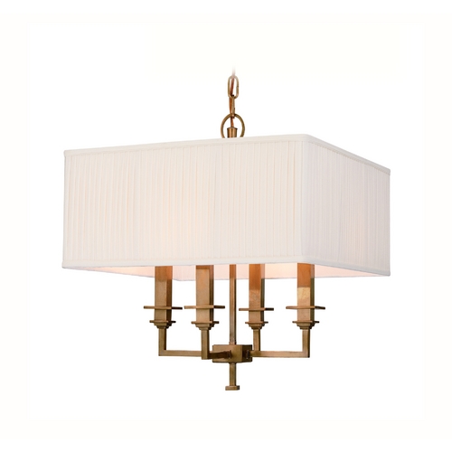 Hudson Valley Lighting Pendant Light with White Shades in Aged Brass Finish 244-AGB