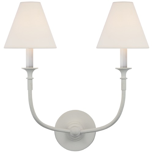 Thomas OBrien Piaf Double Sconce in Plaster White by Visual Comfort Signature