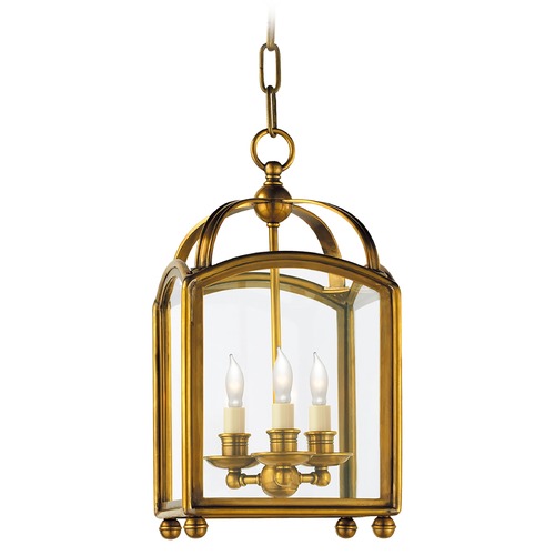 Visual Comfort Signature Collection E.F. Chapman Arch Top Mini Lantern in Antique Brass by Visual Comfort Signature CHC3420AB
