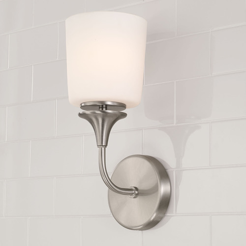 HomePlace by Capital Lighting Presley Wall Sconce in Nickel by HomePlace by Capital Lighting 648911BN-541