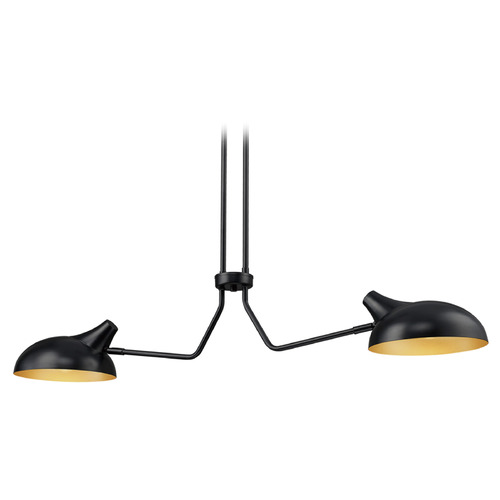 Z-Lite Bellamy Matte Black & Gold Linear Light by Z-Lite 1942-2L-MB