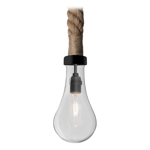 Besa Lighting Dash Black Mini-Pendant Light with Teardrop Shade